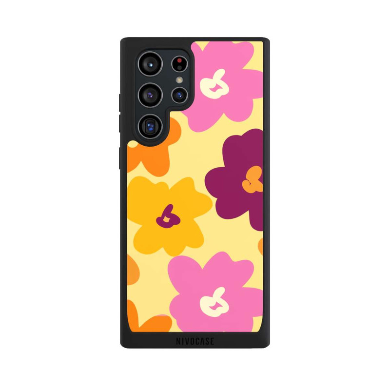 Galaxy S22 Ultra NIVOpure Retro Blumenmuster bunt