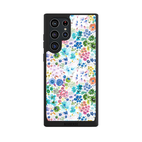 Samsung Galaxy S22 Ultra NIVOpure Kunstvolle kleine Frühlingsblumen blau