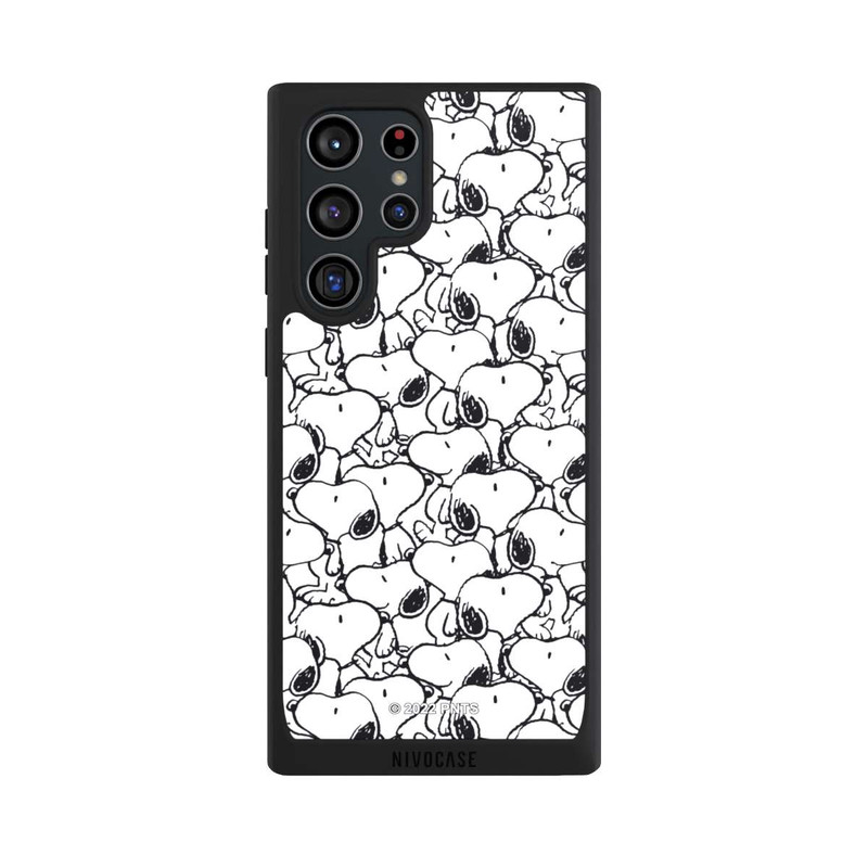 Galaxy S22 Ultra NIVOpure Snoopy Pattern Noir & Blanc