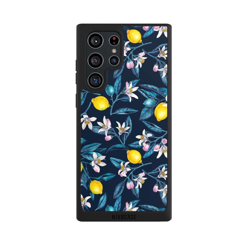 Galaxy S22 Ultra NIVOpure Citrons et fleurs Foncé
