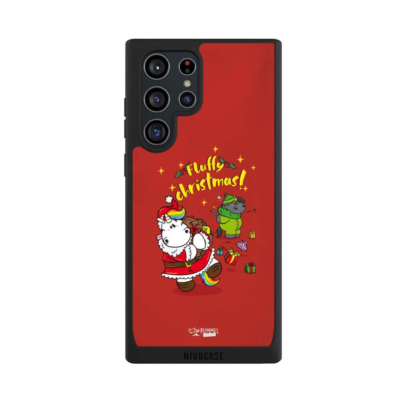 Galaxy S22 Ultra NIVOpure Pummeleinhorn Fluffy Christmas Rot
