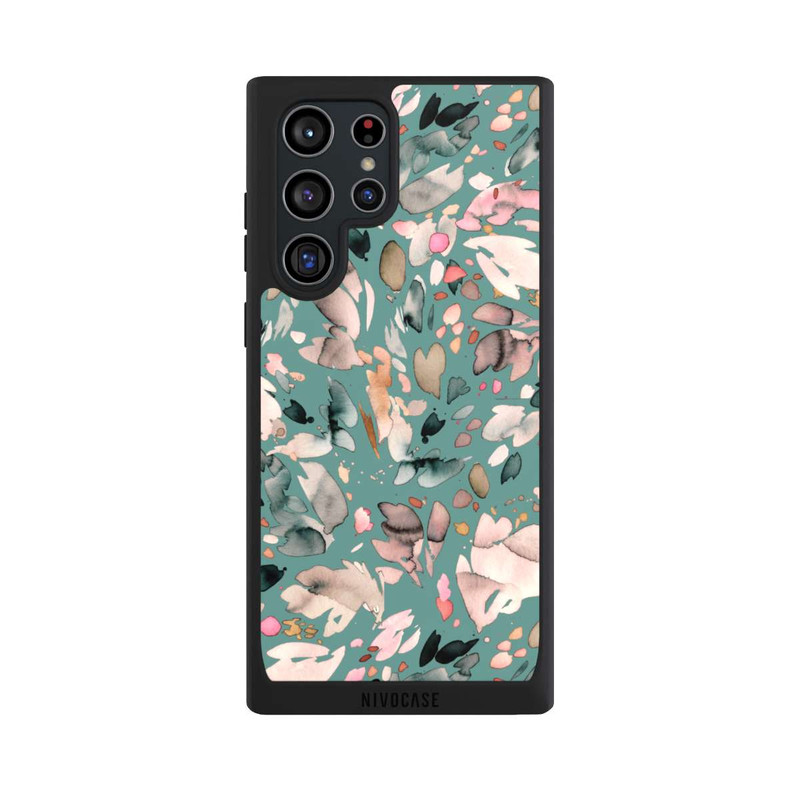 Galaxy S22 Ultra NIVOpure Fleurs abstraites, pétales vert