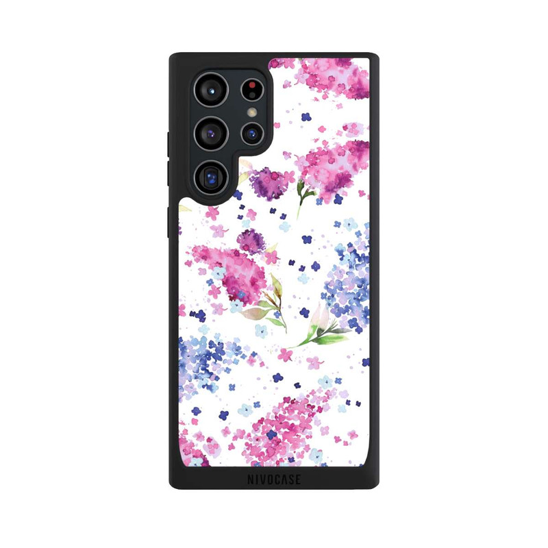 Galaxy S22 Ultra NIVOpure Hortensias Floraux Lilas Rose