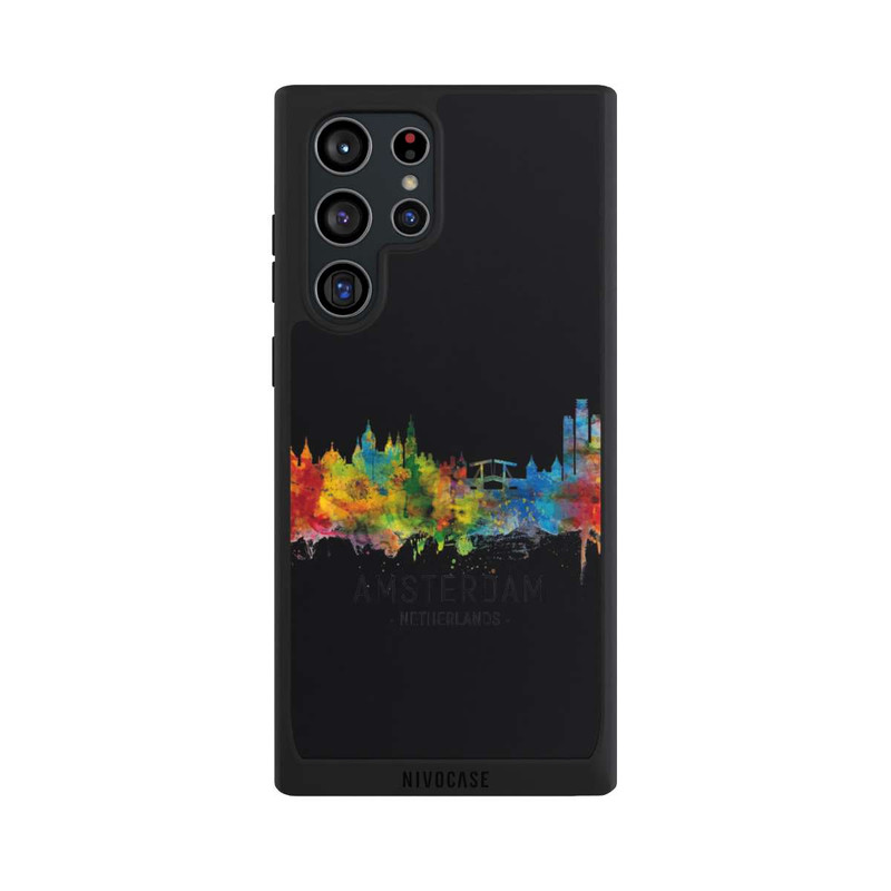 Galaxy S22 Ultra NIVOpure Ligne d'horizon d'Amsterdam Pays-Bas Noir