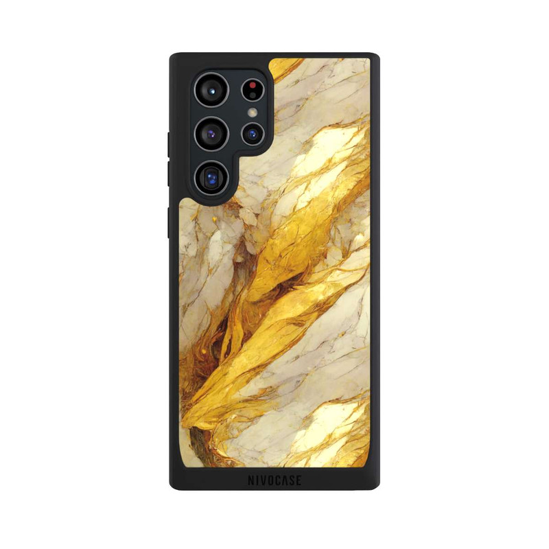 Galaxy S22 Ultra NIVOpure White Marble Gold Print Layers