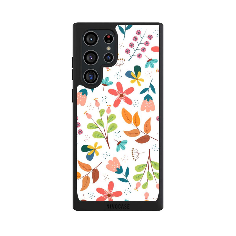 Galaxy S22 Ultra NIVOpure Flowers and Leaves white
