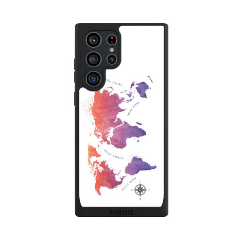 Samsung Galaxy S22 Ultra NIVOpure Worldmap (Watercolor) white