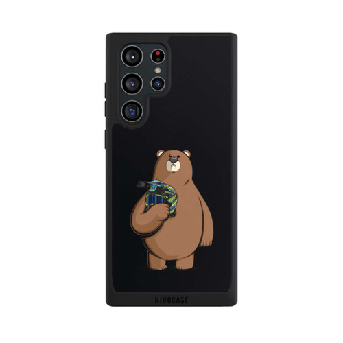 Samsung Galaxy S22 Ultra NIVOpure Der Bär mit dem Helm Schwarz