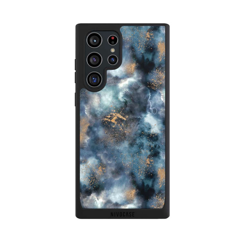Galaxy S22 Ultra NIVOpure Smoky Marble Watercolor Navy