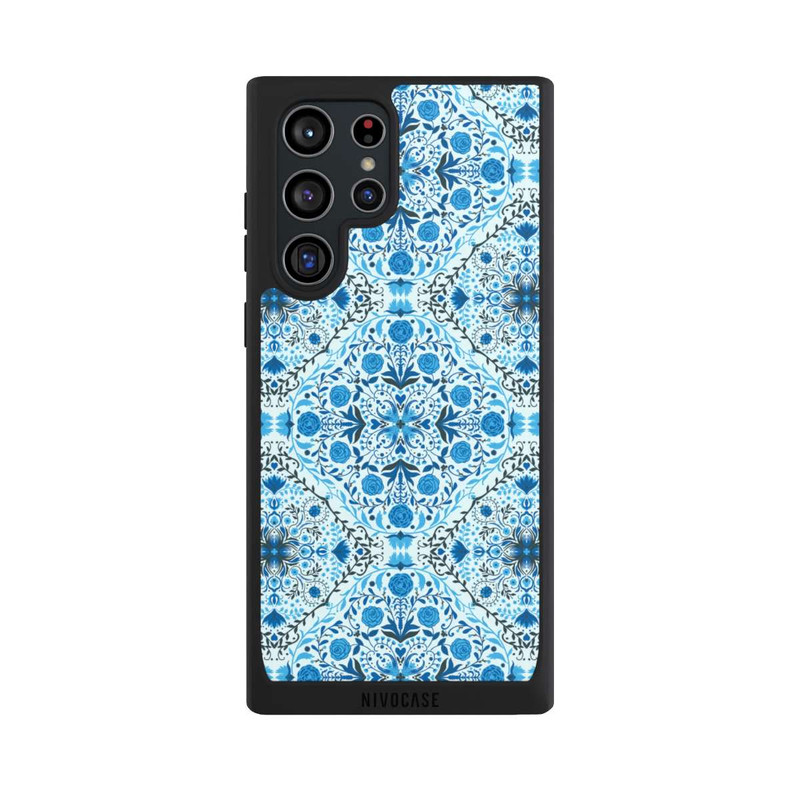 Galaxy S22 Ultra NIVOpure Blue Floral Tiles
