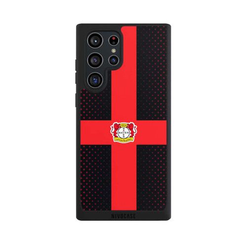 Samsung Galaxy S22 Ultra NIVOpure Bayer 04 Leverkusen Rotes Kreuz auf Schwarz