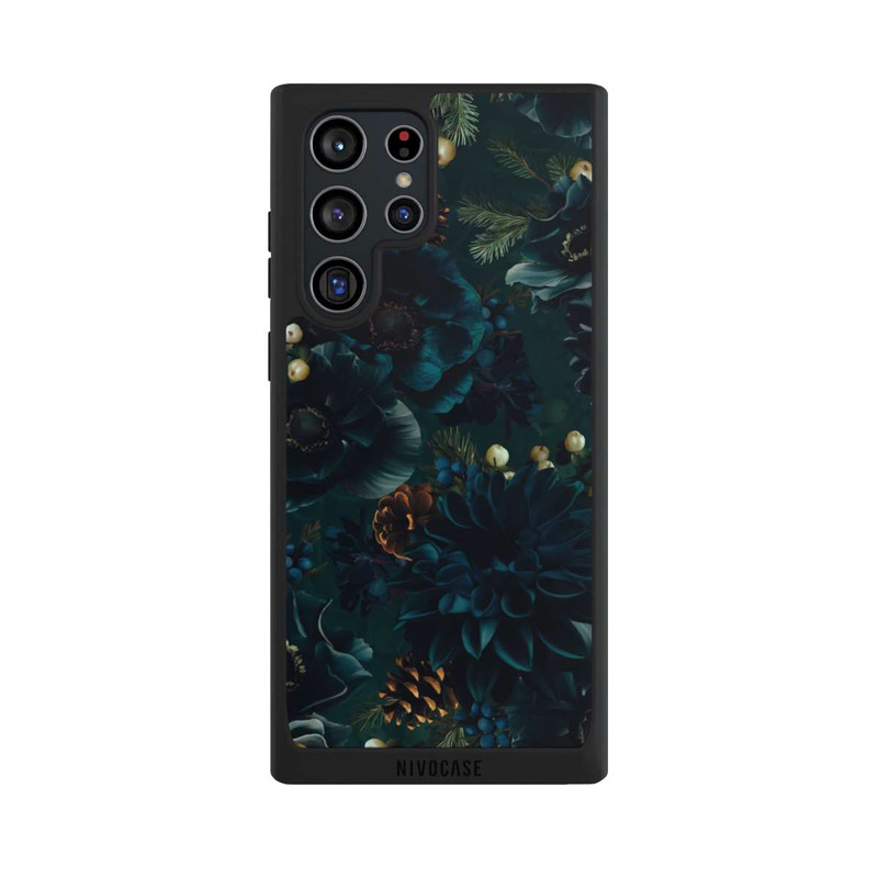 Galaxy S22 Ultra NIVOpure Flowers Pattern Green and Blue