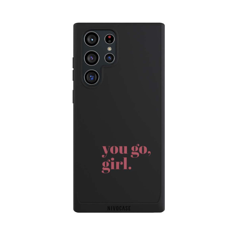 Galaxy S22 Ultra NIVOpure You Go Girl Rosa Transparent