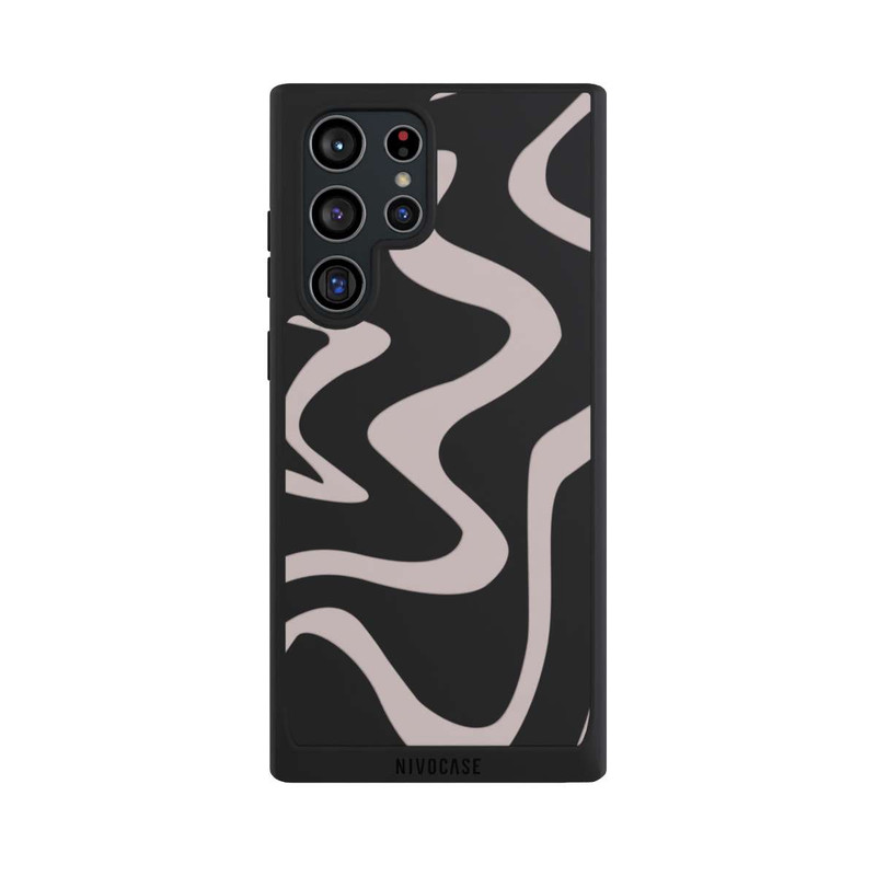 Galaxy S22 Ultra NIVOpure Trendy Lines Brown Transparent