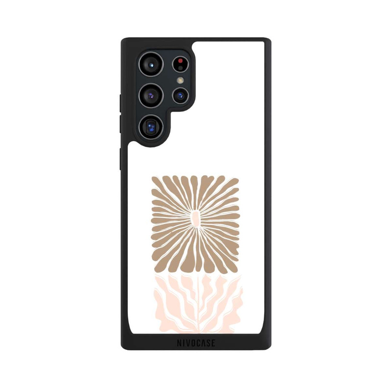 Galaxy S22 Ultra NIVOpure Fleur Boho Caramel sur Blanc