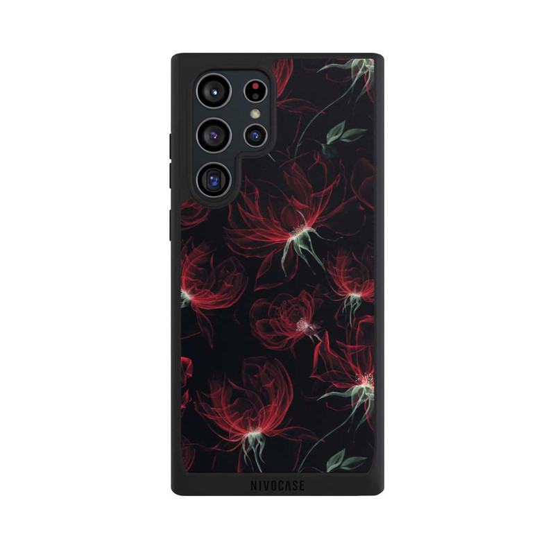Galaxy S22 Ultra NIVOpure Fleurs rouges Fond d'écran