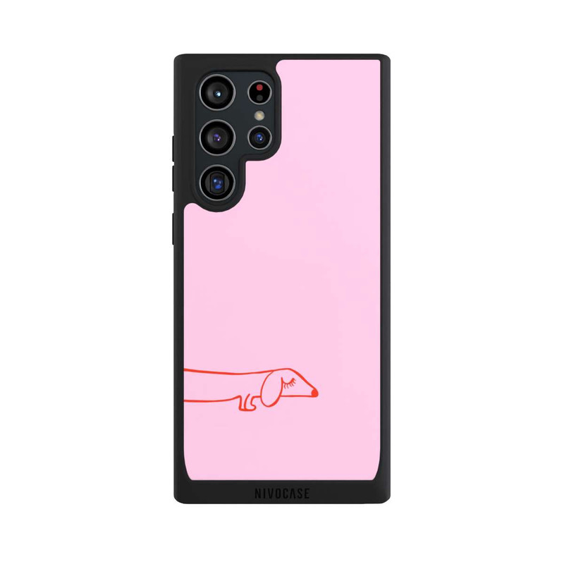 Galaxy S22 Ultra NIVOpure Dachshund Illustration Pink