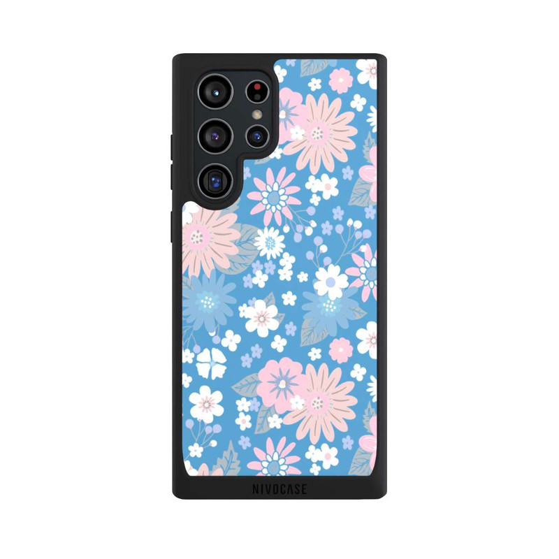 Galaxy S22 Ultra NIVOpure Wildblumen Muster Blau