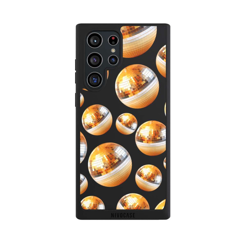 Galaxy S22 Ultra NIVOpure Disco Ball Party Gold Orange Transparent with AI