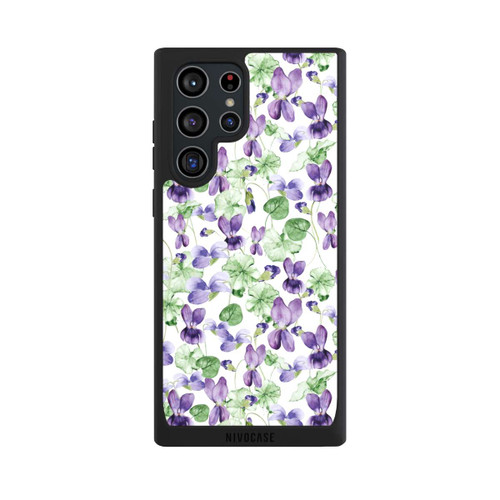 Samsung Galaxy S22 Ultra NIVOpure Purple Wildflowers Pattern Watercolor