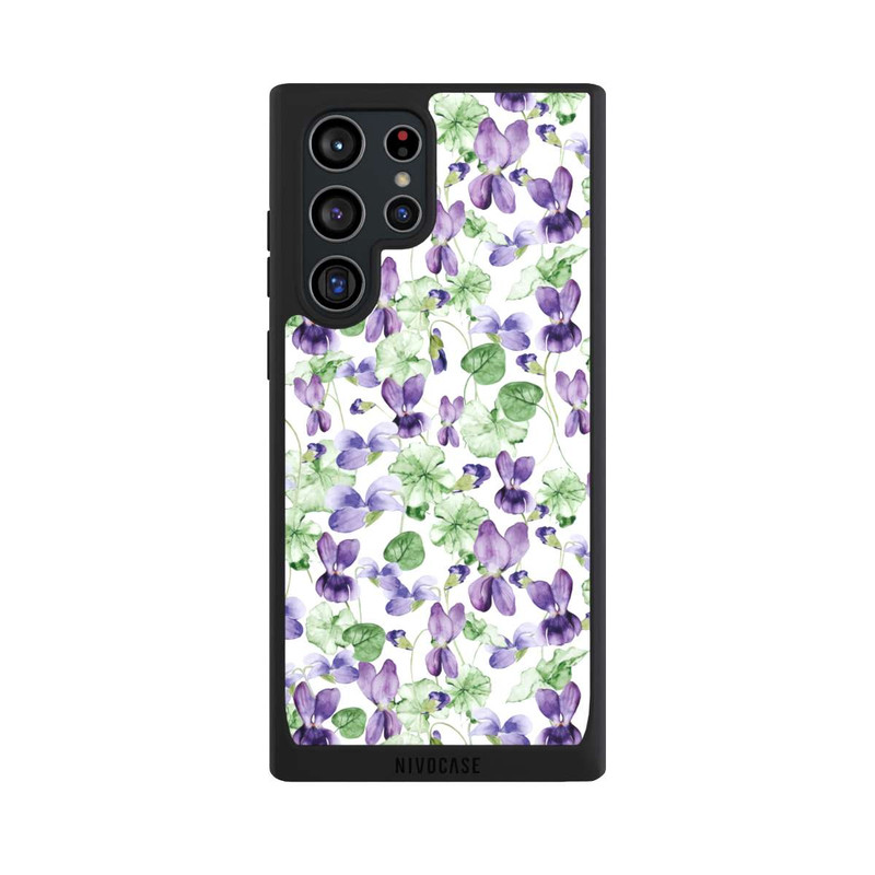 Galaxy S22 Ultra NIVOpure Purple Wildflowers Pattern Watercolor