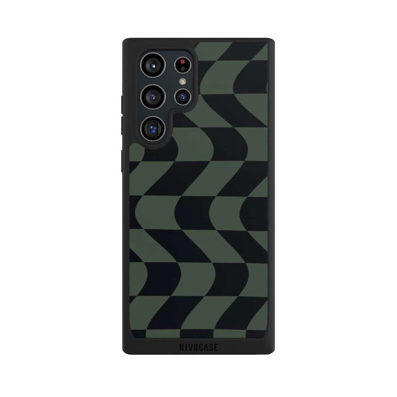 Galaxy S22 Ultra NIVOpure Karomuster Grün Schwarz