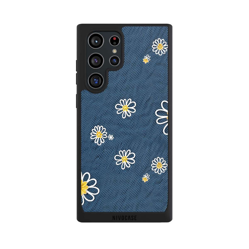 Galaxy S22 Ultra NIVOpure Jeans Flowers Pattern with AI