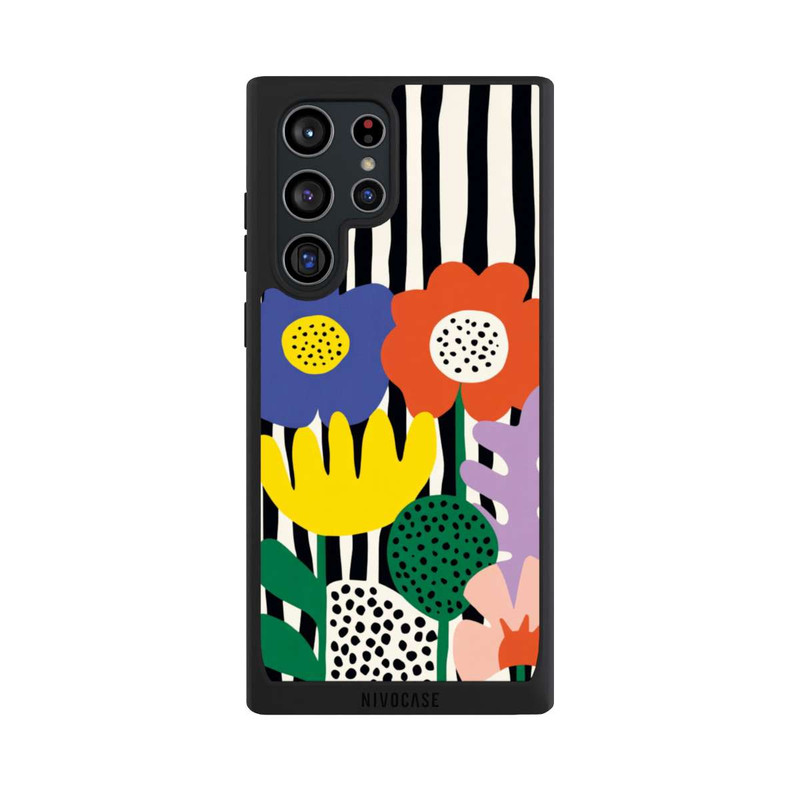 Galaxy S22 Ultra NIVOpure Flowers Striped Background
