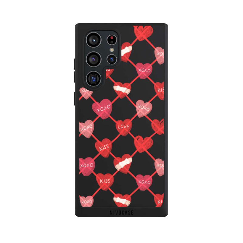 Galaxy S22 Ultra NIVOpure Herz Muster XOXO Rot