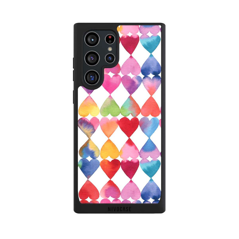 Galaxy S22 Ultra NIVOpure Buntes Herz Watercolor Muster