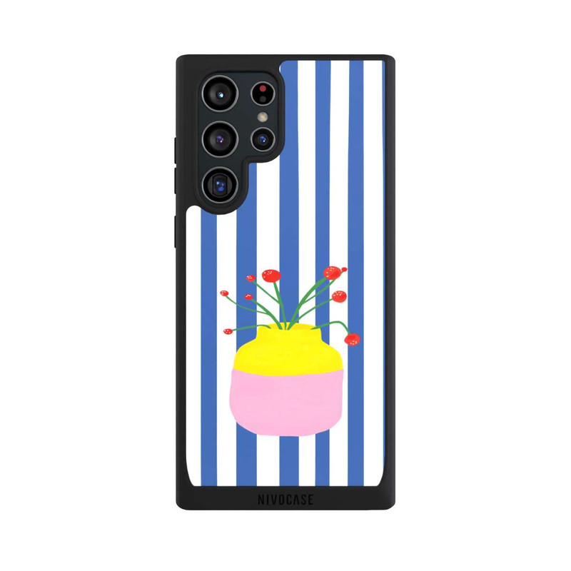 Galaxy S22 Ultra NIVOpure Colorful Vase Blue Stripes