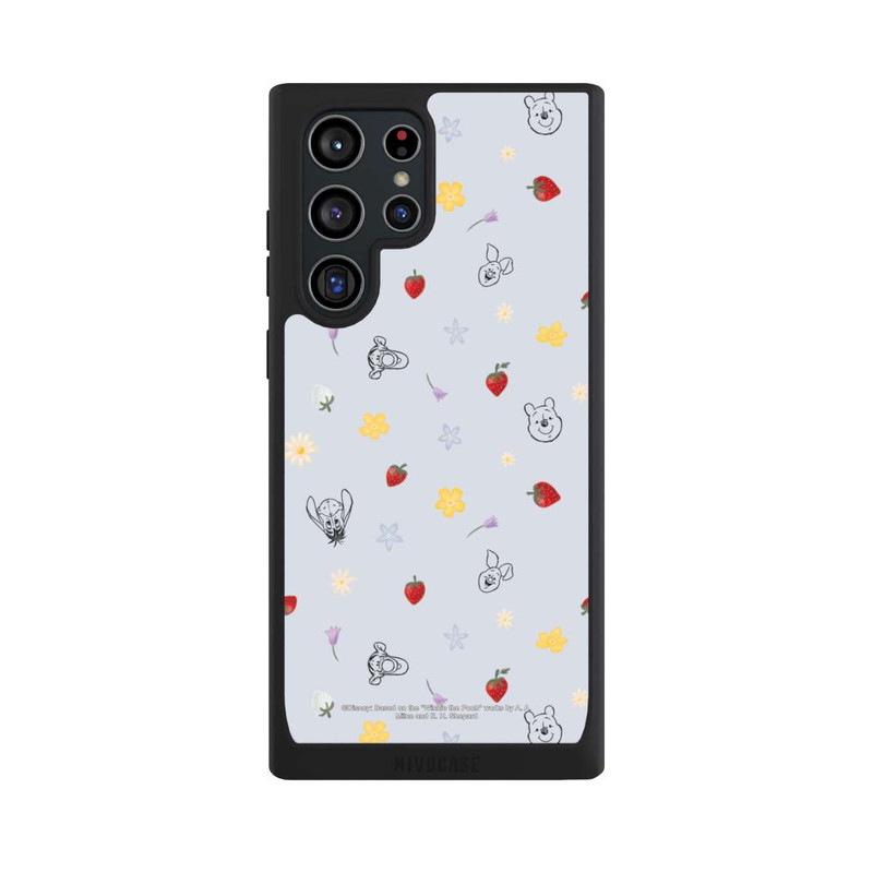 Galaxy S22 Ultra NIVOpure Winnie Puuh und Freunde Erdbeer Muster Blau