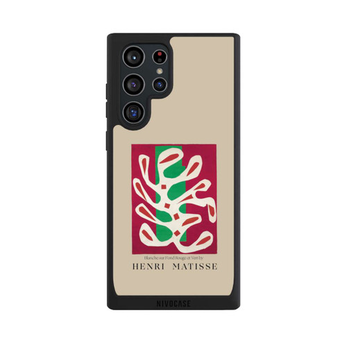 Samsung Galaxy S22 Ultra NIVOpure Blanche sur Fond Rouge et Vert by Henri Matisse