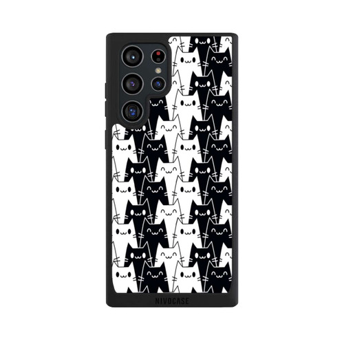 Samsung Galaxy S22 Ultra NIVOpure Katzentapete Schwarz Weiß