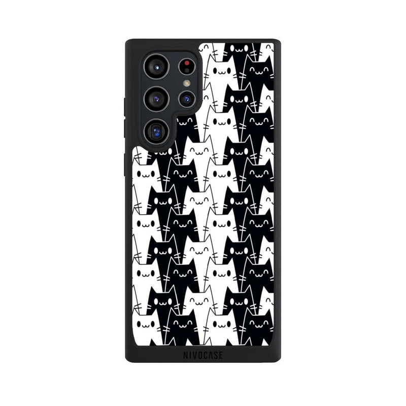 Galaxy S22 Ultra NIVOpure Cat Wallpaper Black White