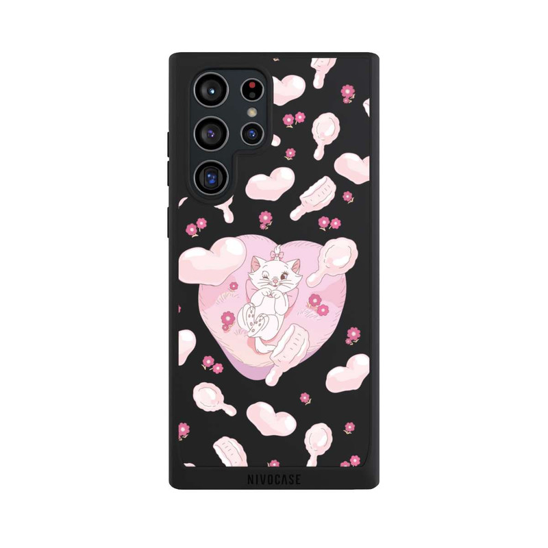 Galaxy S22 Ultra NIVOpure Aristochats Marie Cœurs Rose Transparent