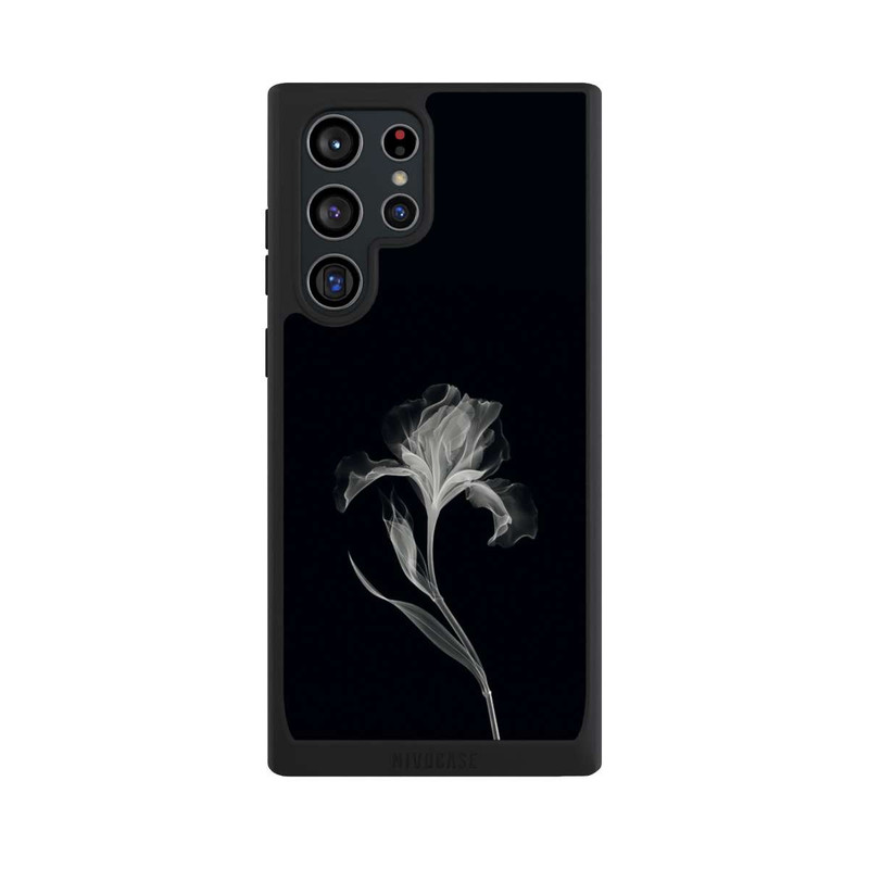 Galaxy S22 Ultra NIVOpure Fleur négative Gris sur noir avec IA