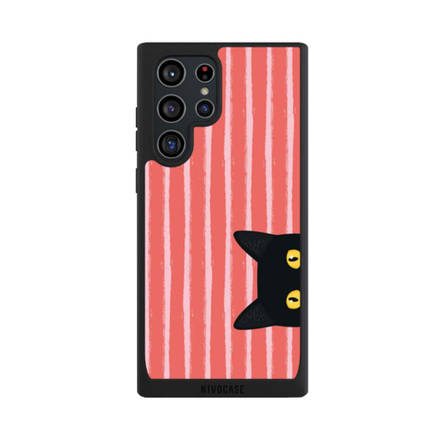 Samsung Galaxy S22 Ultra NIVOpure Schwarze Katze Gestreift Orange