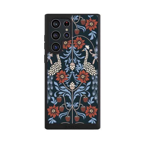 Samsung Galaxy S22 Ultra NIVOpure Vintage Peacock Garden Arts and Crafts Floral Dark