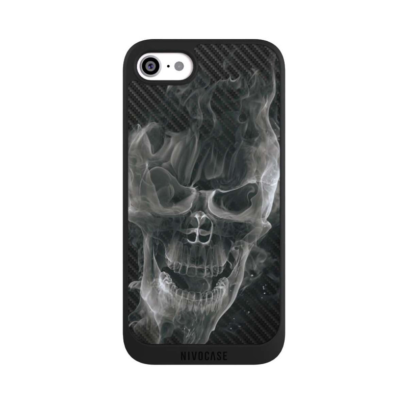 iPhone SE 2022 NIVOpure rauchender Totenkopf Carbon