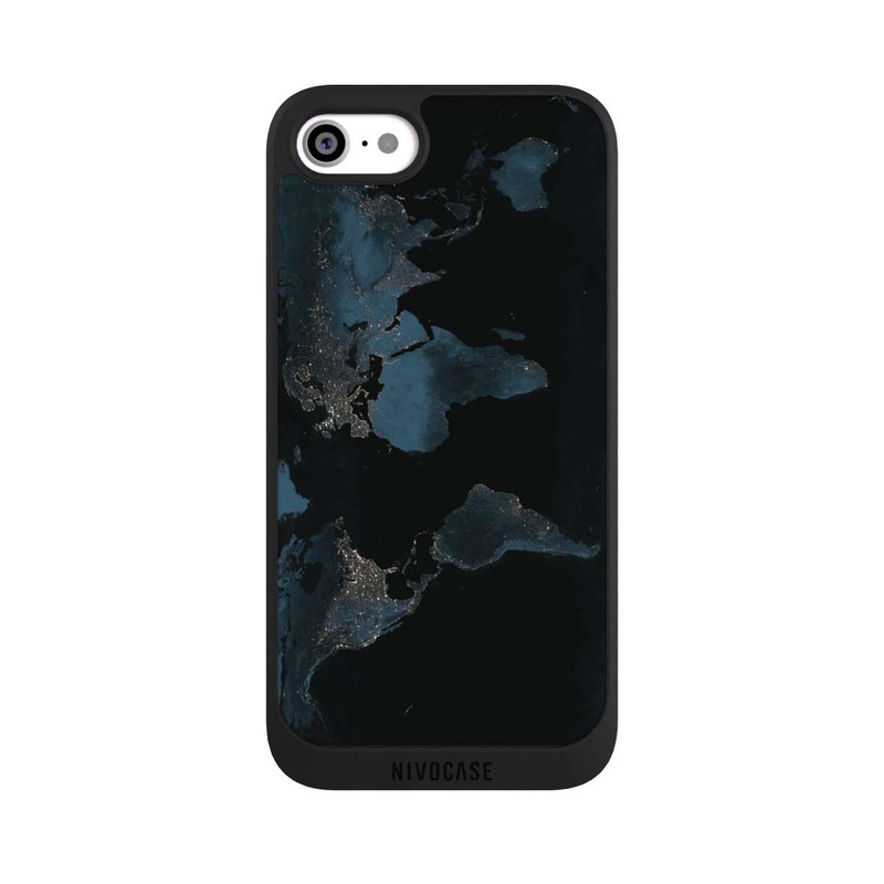 iPhone SE 2022 NIVOpure Carte du Monde Nuit