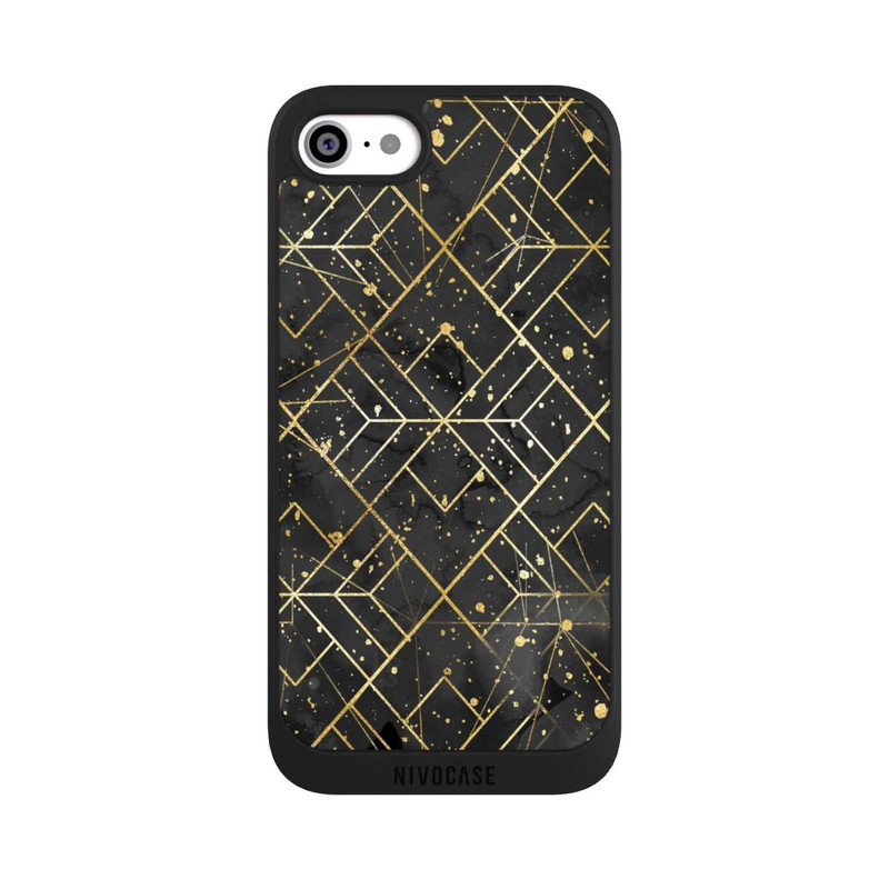 iPhone SE 2022 NIVOpure Marbre Noir Motif de Maille