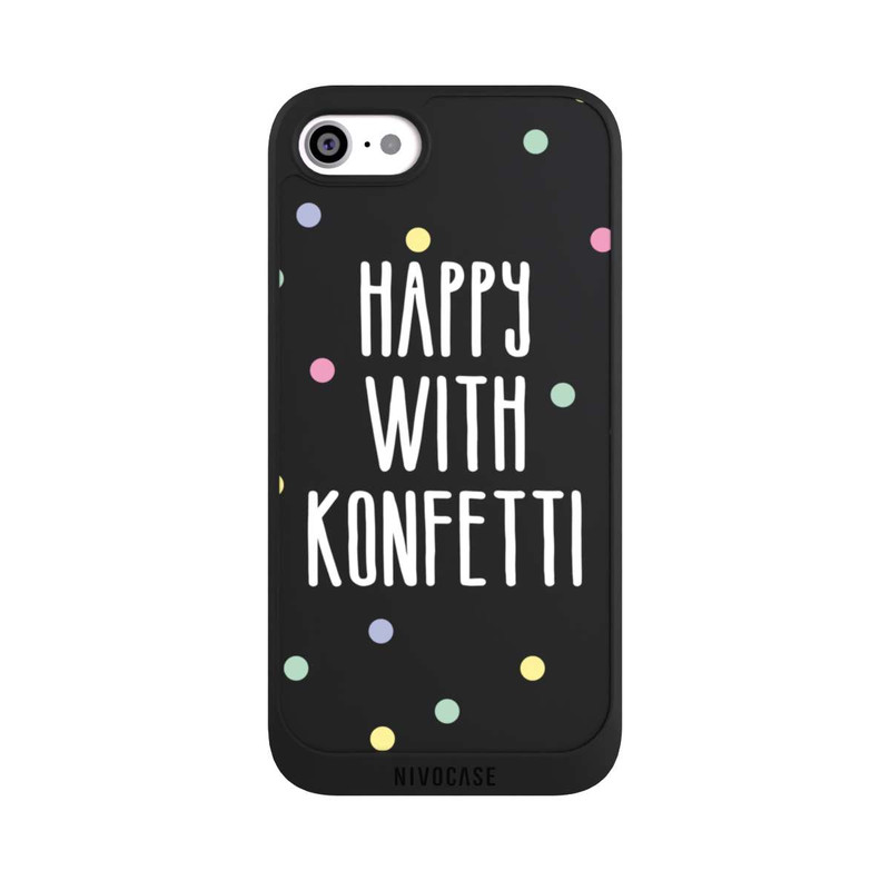 iPhone SE 2022 NIVOpure Happy with Konfetti White ohne Hintergrund
