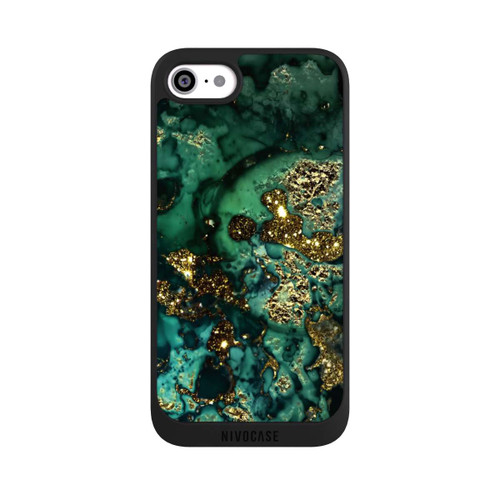 Apple iPhone SE (2022) NIVOpure Cyan Glitzer Marmorlook