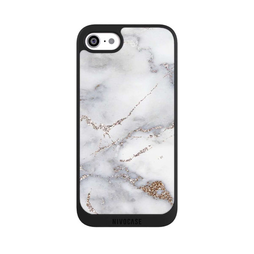 Apple iPhone SE (2022) NIVOpure Silberglitzer Marmorlook