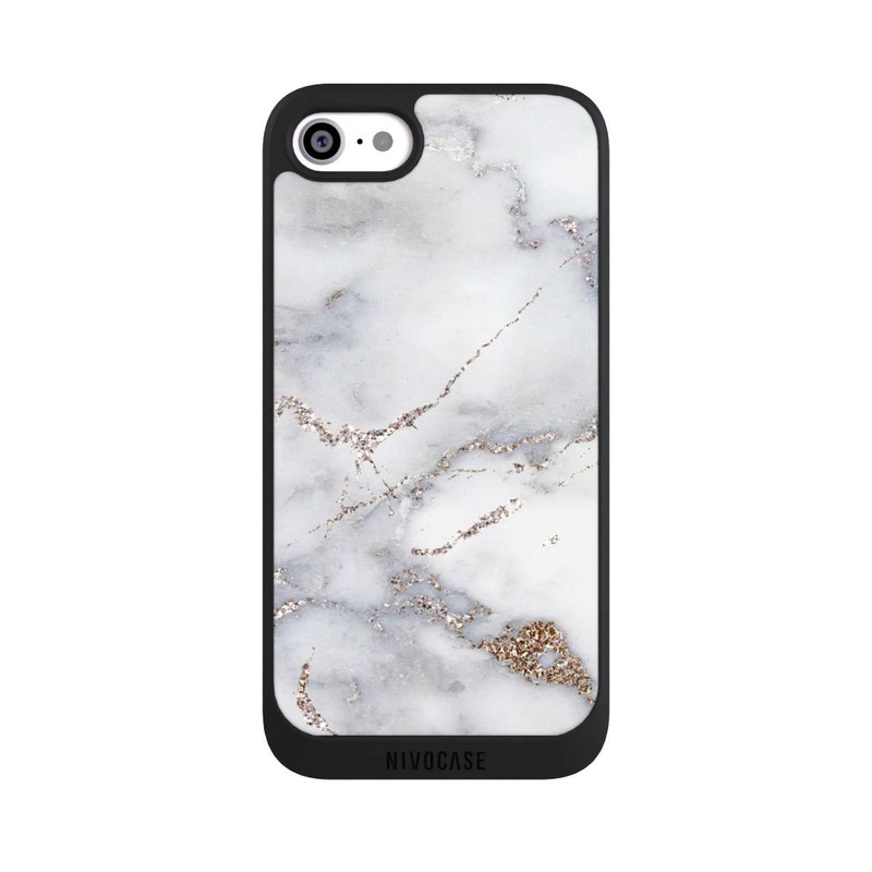iPhone SE 2022 NIVOpure Silver Glitter Marble Look