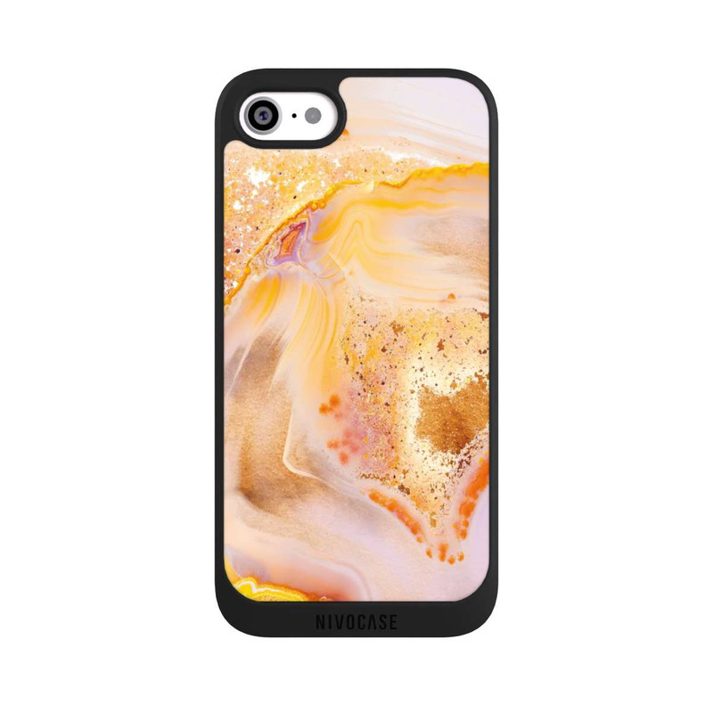 iPhone SE 2022 NIVOpure Marbre Orange Scintillant