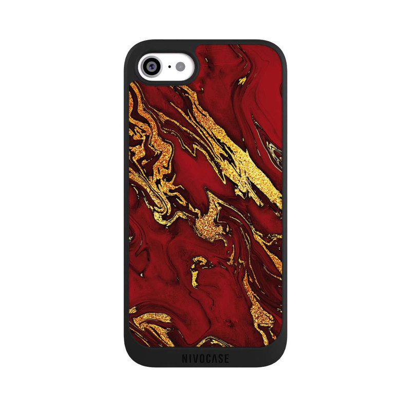 iPhone SE 2022 NIVOpure Red Gold Marble Look