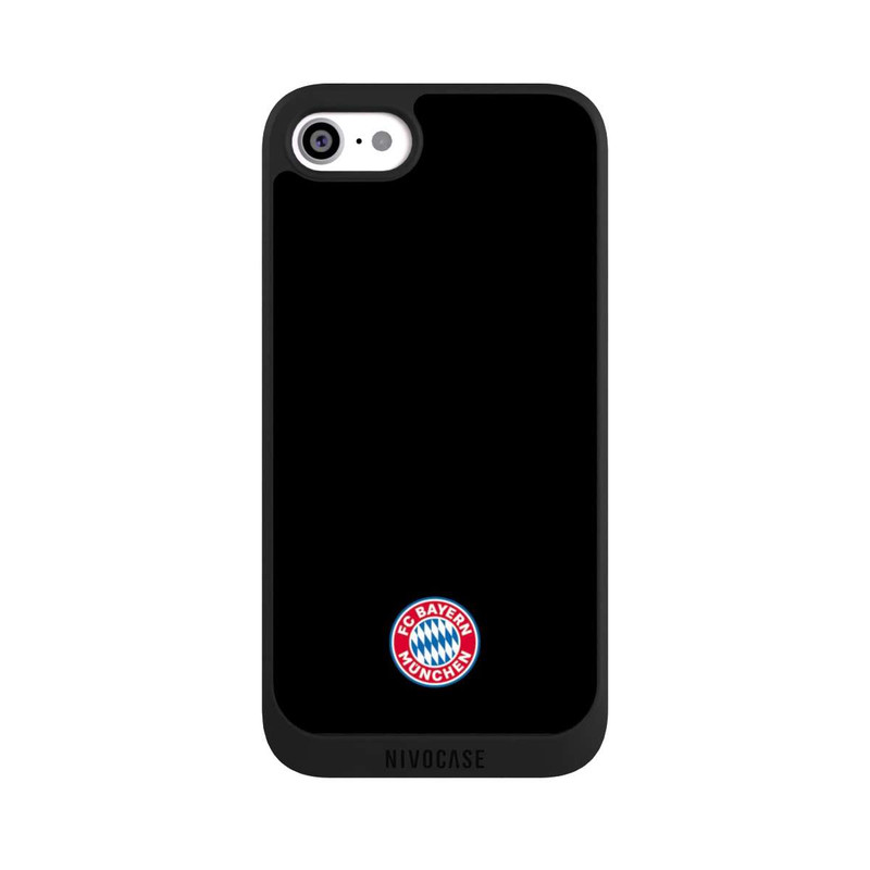 iPhone SE 2022 NIVOpure Logo FCB Classique Petit - Coloré sur Fond Noir