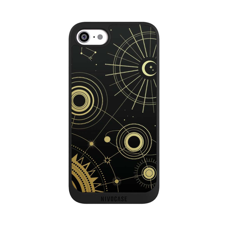 iPhone SE 2022 NIVOpure Schwarzer und goldener Look Abstrakt